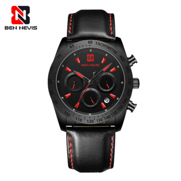 Ben Nevis BN6011G 2020 Fashion Sport Military Quartz Black Watch For Men Leather Sports Wrist watch montre homme